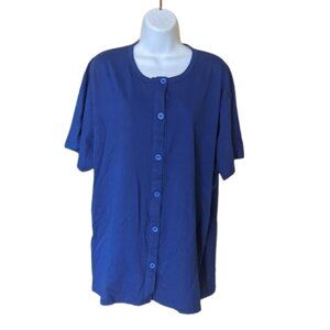 Loose Blue Short Sleeve Top XXL NEW NWOT